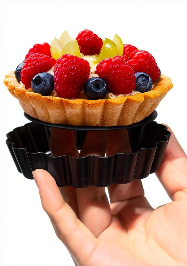 CFGUK Tart Pan Carbon Steel Oven Safe Removable Bottom-2