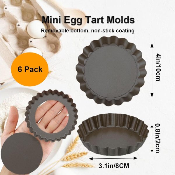 Yamteck 4IN Tart Pans Nonstick Removable Bottom Dishwasher-2