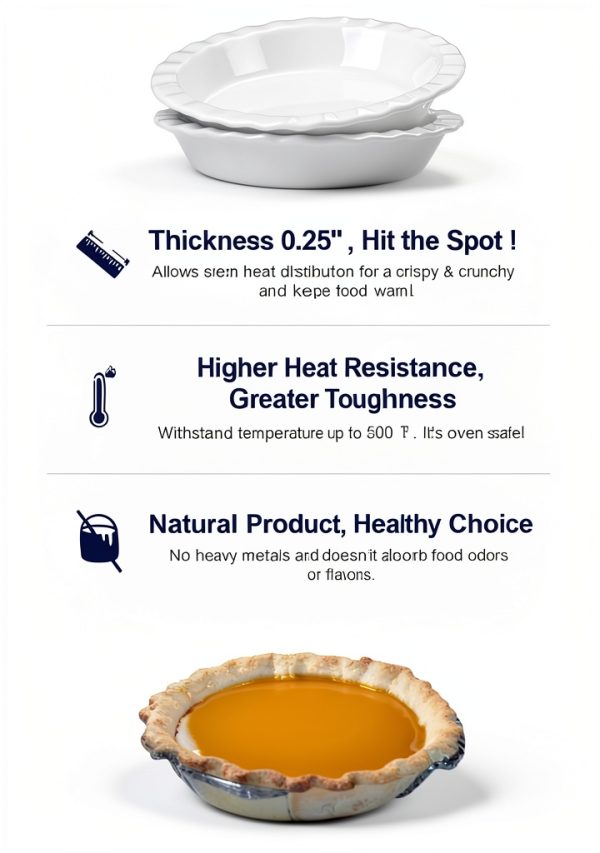 LE TAUCI Ceramic Pie Dish Fluted Oven Safe Baking Pan-2