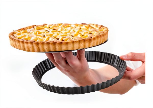 Maclia Tart Pan 9 Inch Removable Bottom Carbon Steel-5