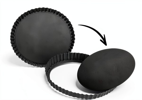 Maclia Tart Pan 9 Inch Removable Bottom Carbon Steel-2