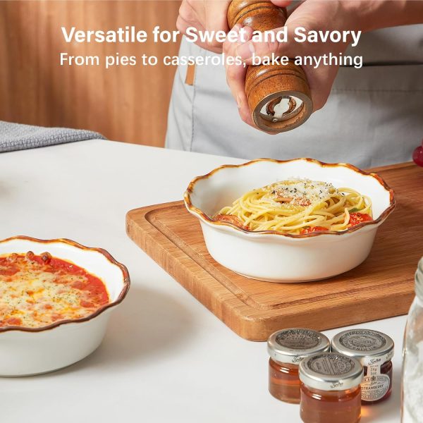 ONEMORE Ceramic Pie Pan Heat Resistant Oven Safe Baking Dish-3