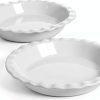 LE TAUCI Ceramic Pie Dish Fluted Oven Safe Baking Pan-0