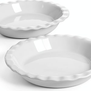 LE TAUCI Ceramic Pie Dish Fluted Oven Safe Baking Pan-0
