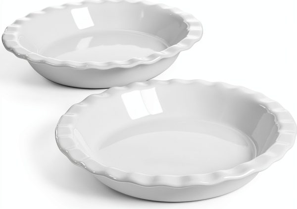 LE TAUCI Ceramic Pie Dish Fluted Oven Safe Baking Pan-0