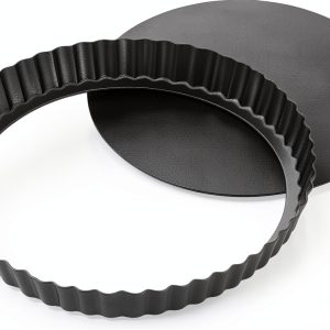 Maclia Tart Pan 9 Inch Removable Bottom Carbon Steel-0