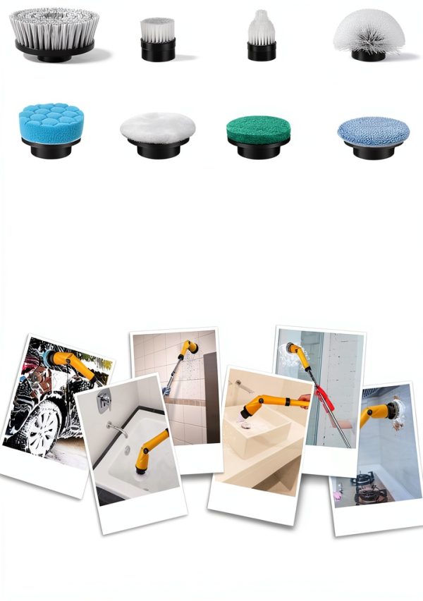 Electric Spin Scrubber Qimedo Brush with 45" Yellow Handle-6