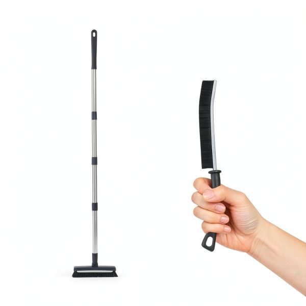 Grout Brush BOOMJOY GB001 Long Handle Tile Cleaner with 3-Piece Set-6