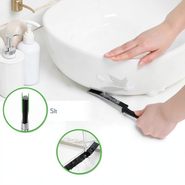 Grout Brush BOOMJOY GB001 Long Handle Tile Cleaner with 3-Piece Set-4