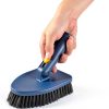 Shower Cleaning Brush,4 in 1 Tile Tub Shower Scrubber with 54.7'' Long Handle Stiff Bristles Sponge Brush Grout Brush Microfibe Pads for Bathroom Kitchen Toilet Wall Glass Tub Tile Sink-5