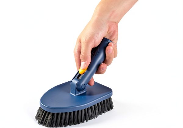 Shower Cleaning Brush,4 in 1 Tile Tub Shower Scrubber with 54.7'' Long Handle Stiff Bristles Sponge Brush Grout Brush Microfibe Pads for Bathroom Kitchen Toilet Wall Glass Tub Tile Sink-5