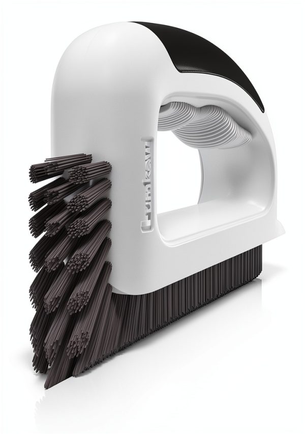 Grout Cleaning Brush Lumkew V‑Shape Stiff Tile Scrubber, Black-0