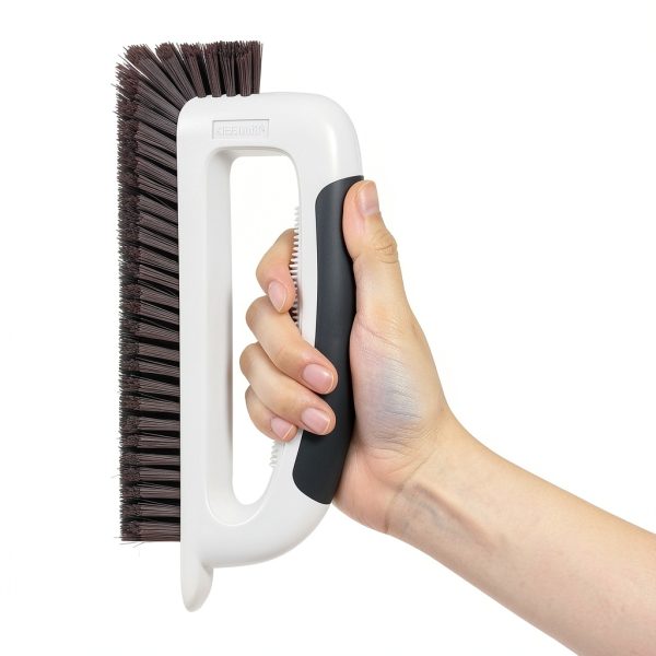 Grout Cleaning Brush Lumkew V‑Shape Stiff Tile Scrubber, Black-1